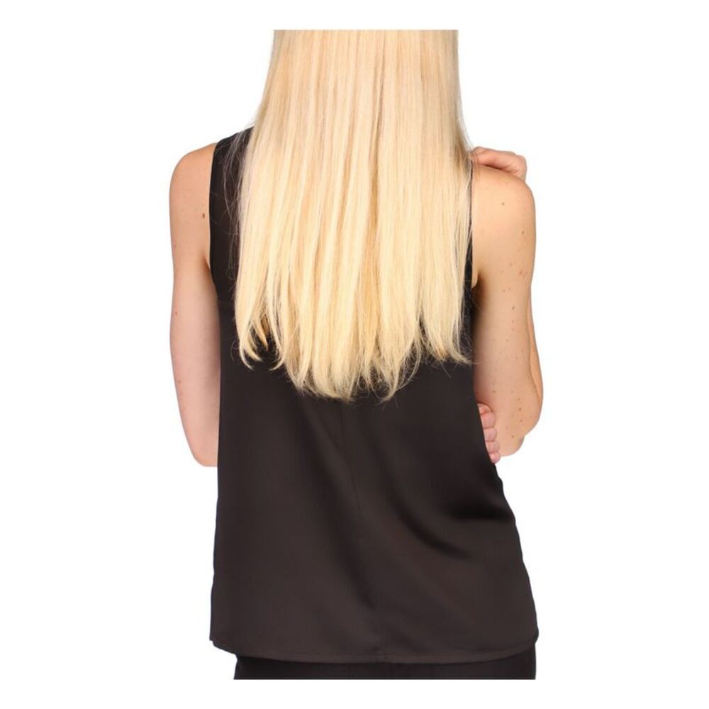 MICHAEL MICHAEL KORS Womens Black Feathered Yoke Closure Sleeveless Top XS - Picture 2 of 4